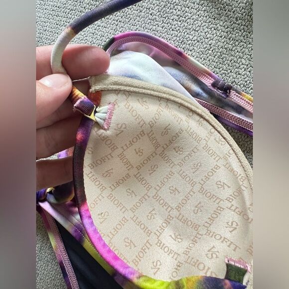 Victoria’s Secret Push Up Halter Bikini Set Tie Dye Multi Color Size S / 32A - Picture 4 of 8